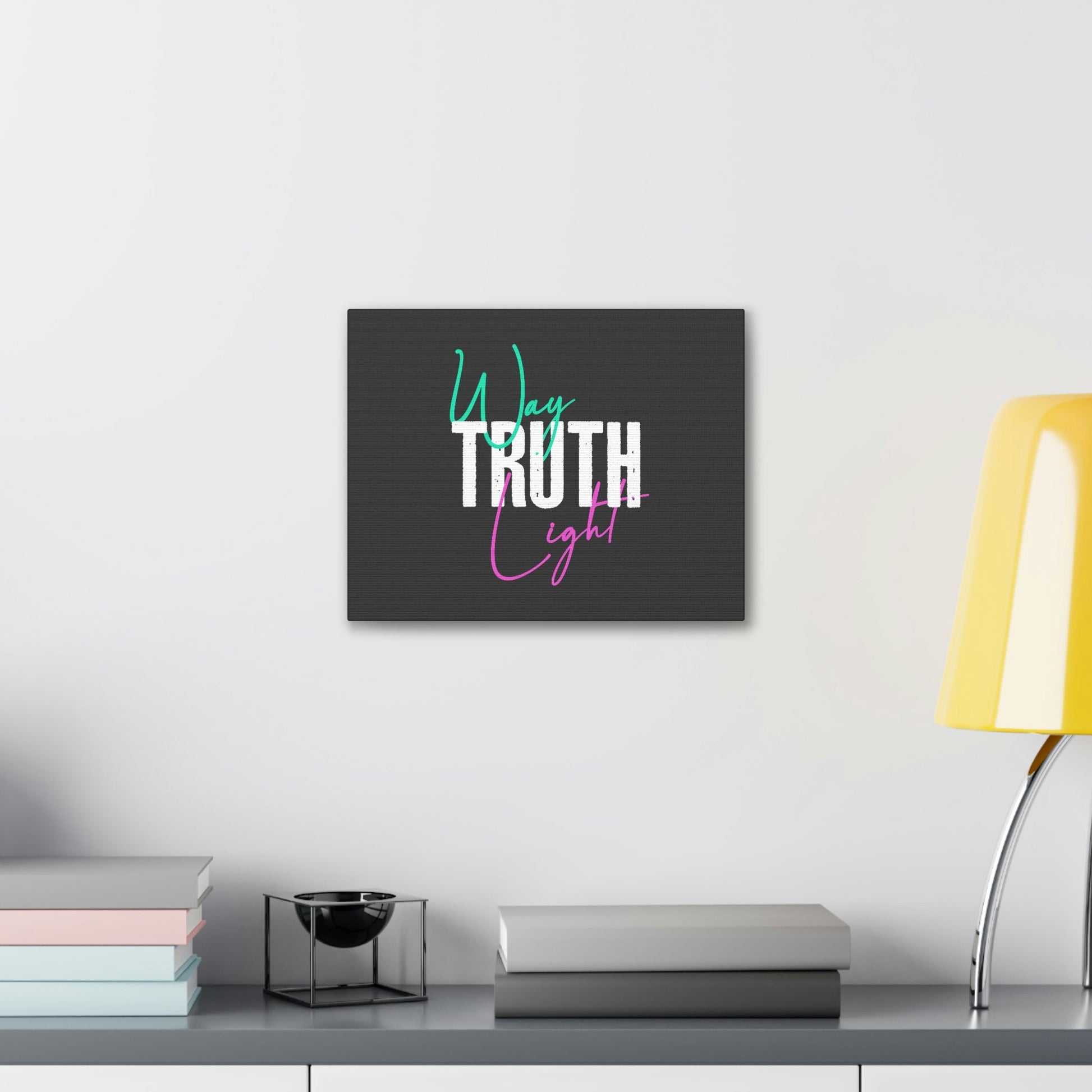 Scripture Walls Way, Truth, Light Psalm 119:105 Dark Gray Bible Canvas Christian Wall Art Ready to Hang Unframed-Express Your Love Gifts
