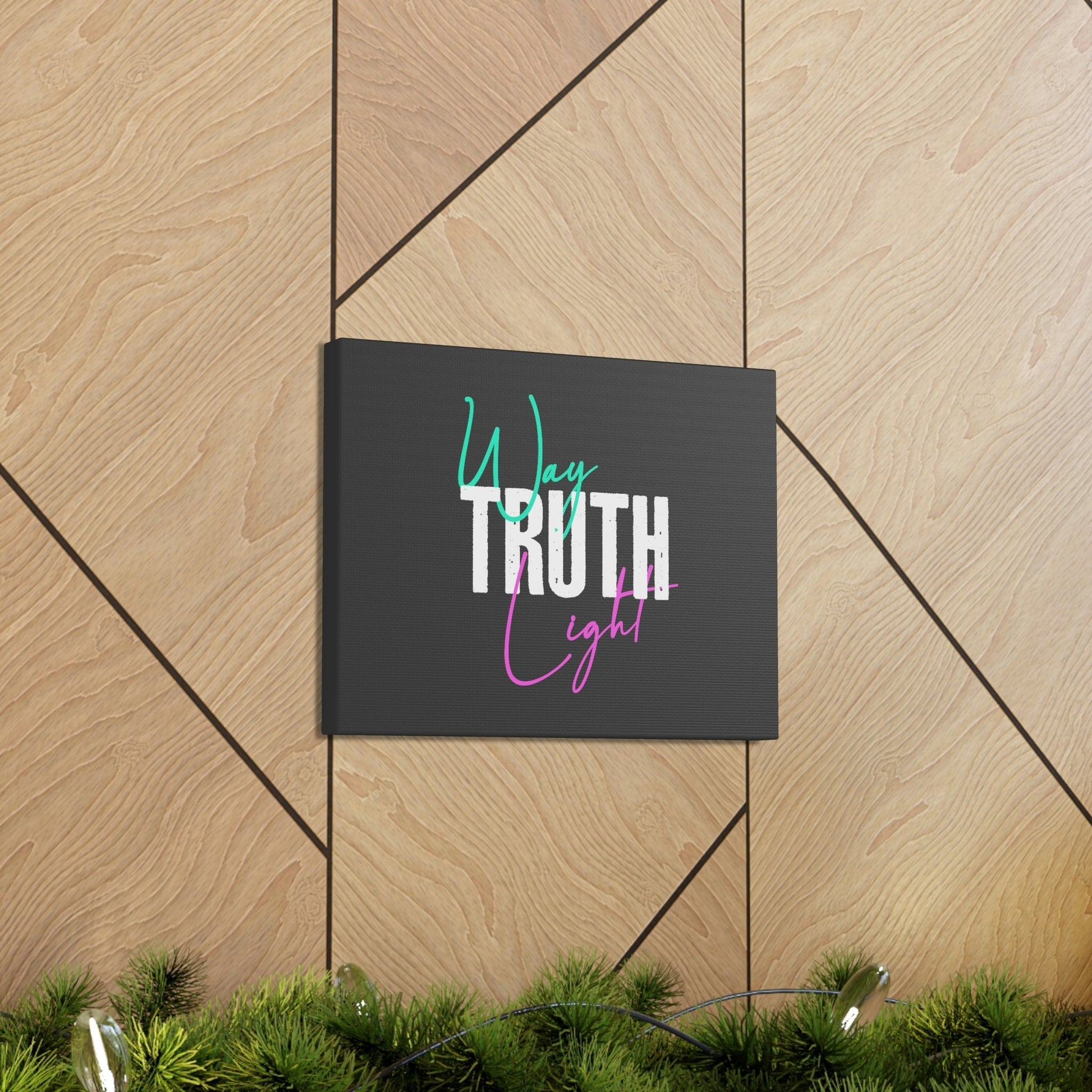 Scripture Walls Way, Truth, Light Psalm 119:105 Dark Gray Bible Canvas Christian Wall Art Ready to Hang Unframed-Express Your Love Gifts