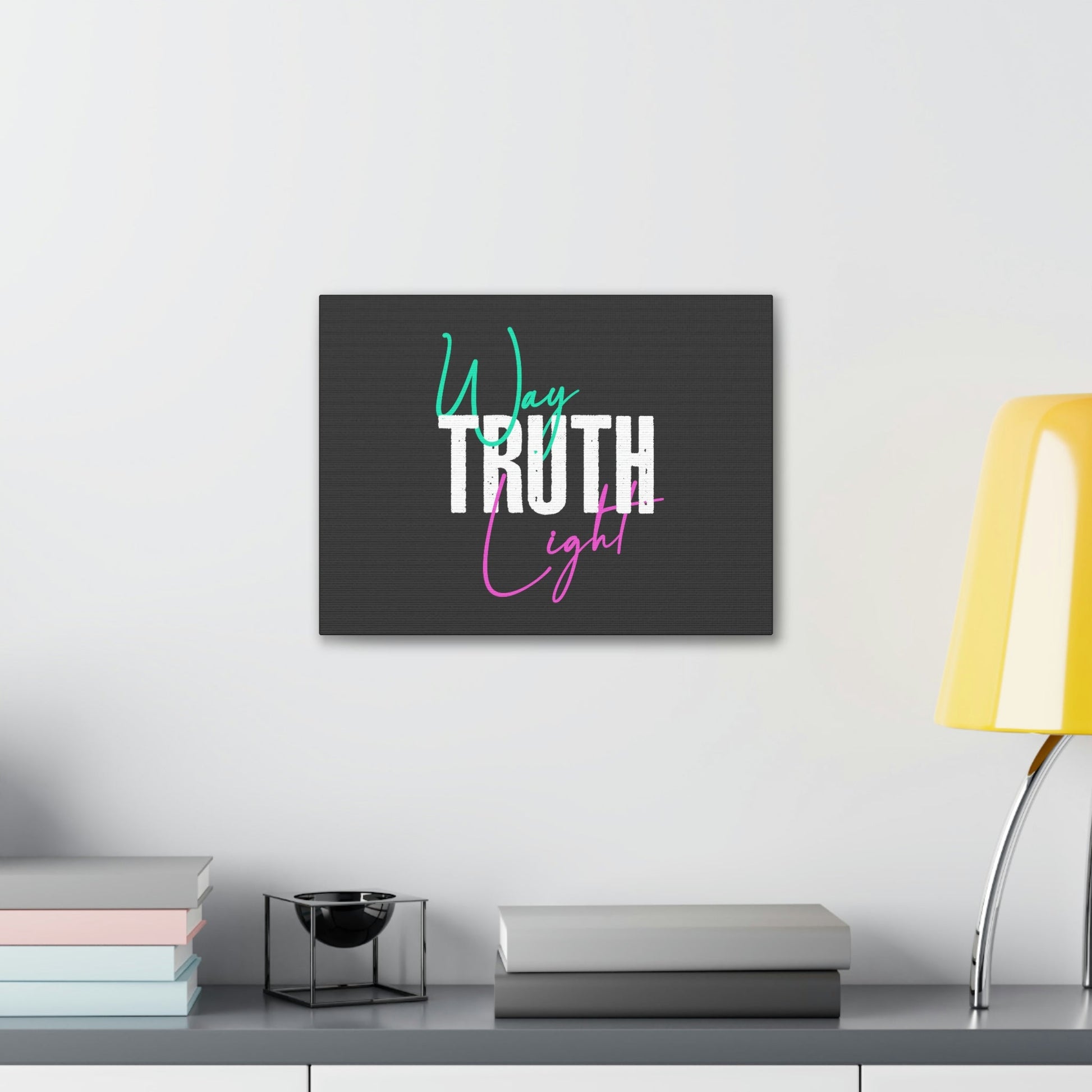 Scripture Walls Way, Truth, Light Psalm 119:105 Dark Gray Bible Canvas Christian Wall Art Ready to Hang Unframed-Express Your Love Gifts