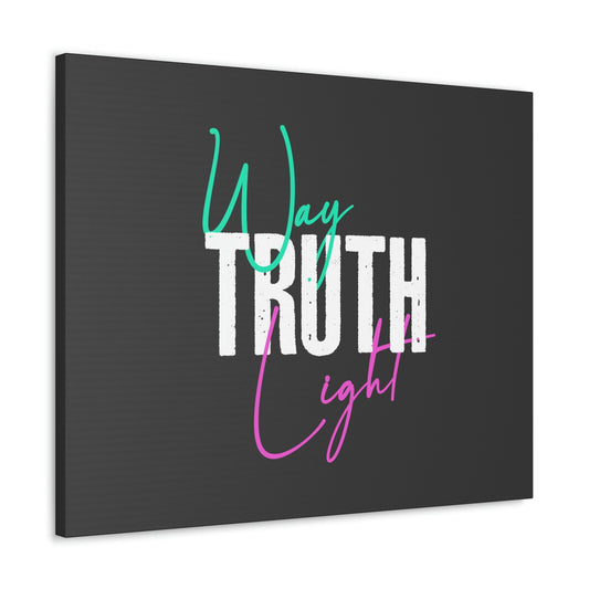 Scripture Walls Way, Truth, Light Psalm 119:105 Dark Gray Bible Canvas Christian Wall Art Ready to Hang Unframed-Express Your Love Gifts