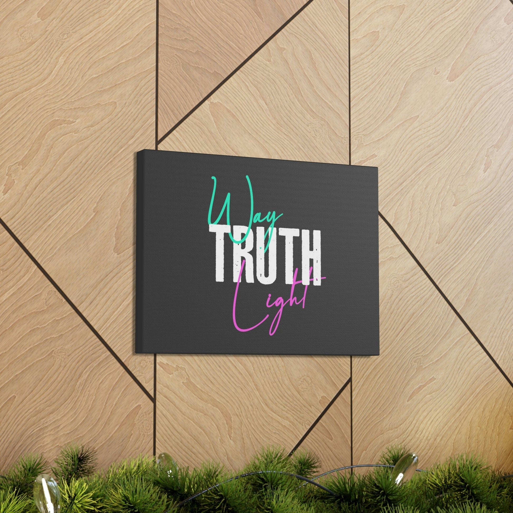 Scripture Walls Way, Truth, Light Psalm 119:105 Dark Gray Bible Canvas Christian Wall Art Ready to Hang Unframed-Express Your Love Gifts