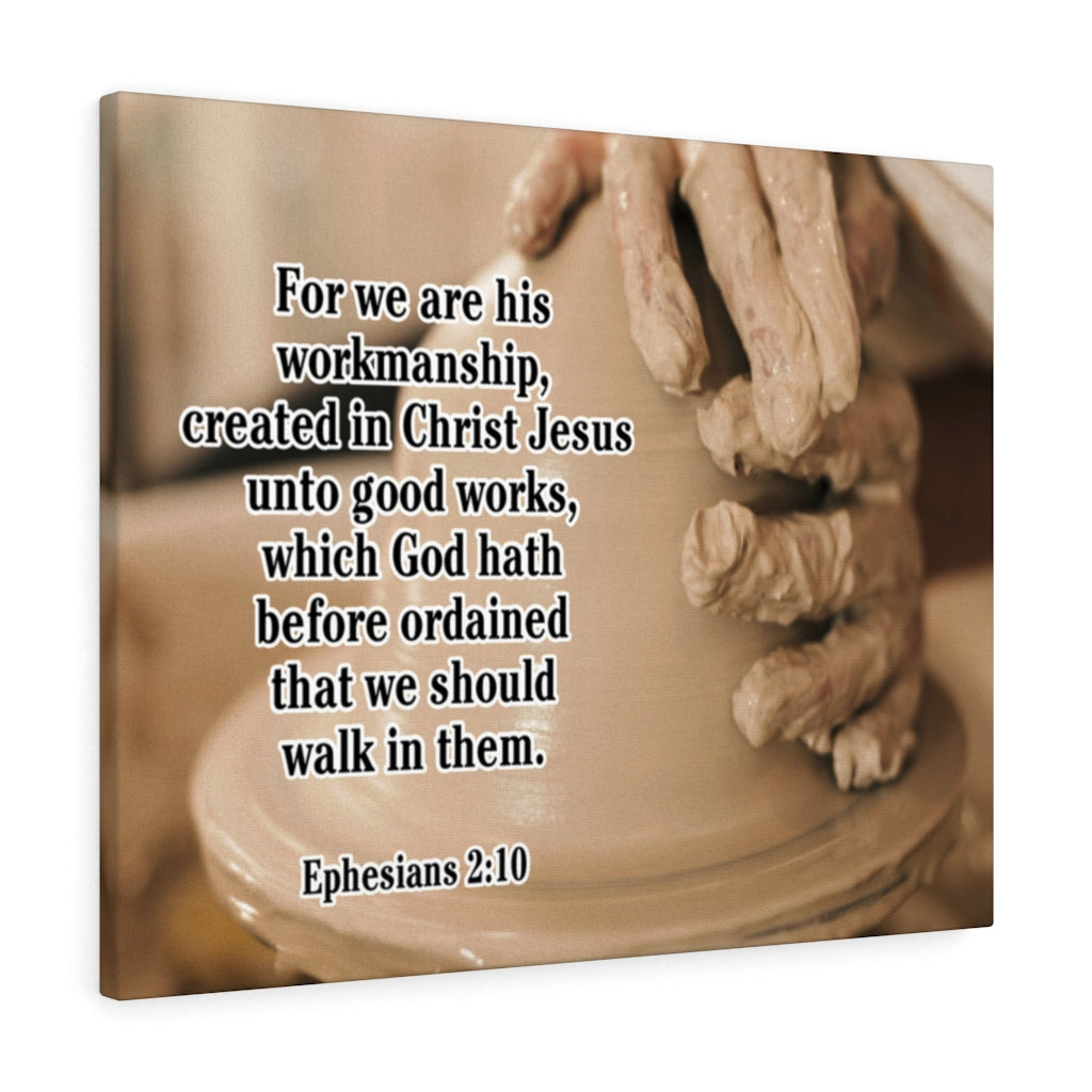 We Are His Workmanship Ephesians 2:10 Scripture Bible Verse Canvas Christian Wall Art Ready to Hang Unframed-Express Your Love Gifts