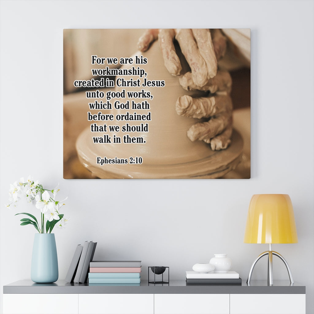 Scripture Walls We Are His Workmanship Ephesians 2:10 Scripture Bible Verse Canvas Christian Wall Art Ready to Hang Unframed-Express Your Love Gifts
