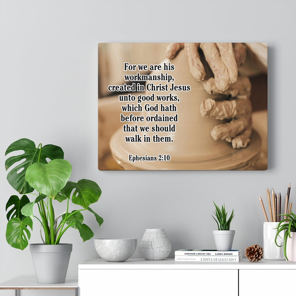 Scripture Walls We Are His Workmanship Ephesians 2:10 Scripture Bible Verse Canvas Christian Wall Art Ready to Hang Unframed-Express Your Love Gifts