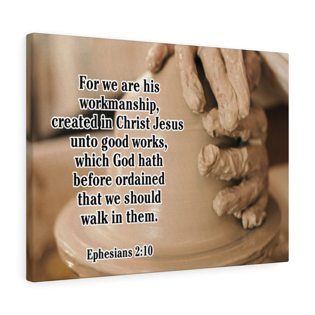 Scripture Walls We Are His Workmanship Ephesians 2:10 Scripture Bible Verse Canvas Christian Wall Art Ready to Hang Unframed-Express Your Love Gifts