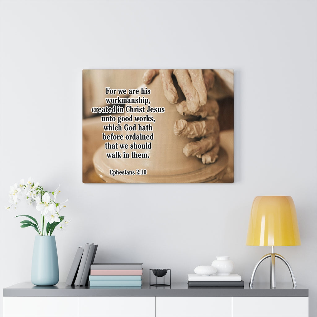 Scripture Walls We Are His Workmanship Ephesians 2:10 Scripture Bible Verse Canvas Christian Wall Art Ready to Hang Unframed-Express Your Love Gifts