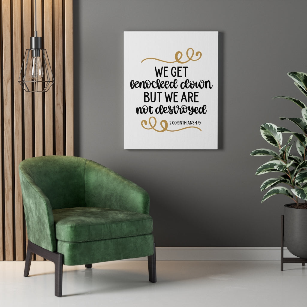 Scripture Walls We Are Not Destroyed 2 Corinthians 4:9 Bible Verse Canvas Christian Wall Art Ready to Hang Unframed-Express Your Love Gifts