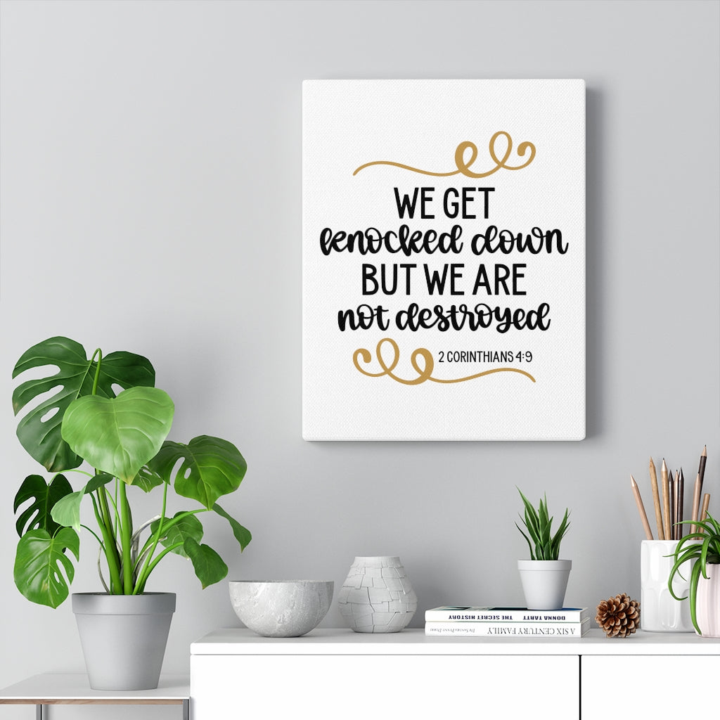 Scripture Walls We Are Not Destroyed 2 Corinthians 4:9 Bible Verse Canvas Christian Wall Art Ready to Hang Unframed-Express Your Love Gifts