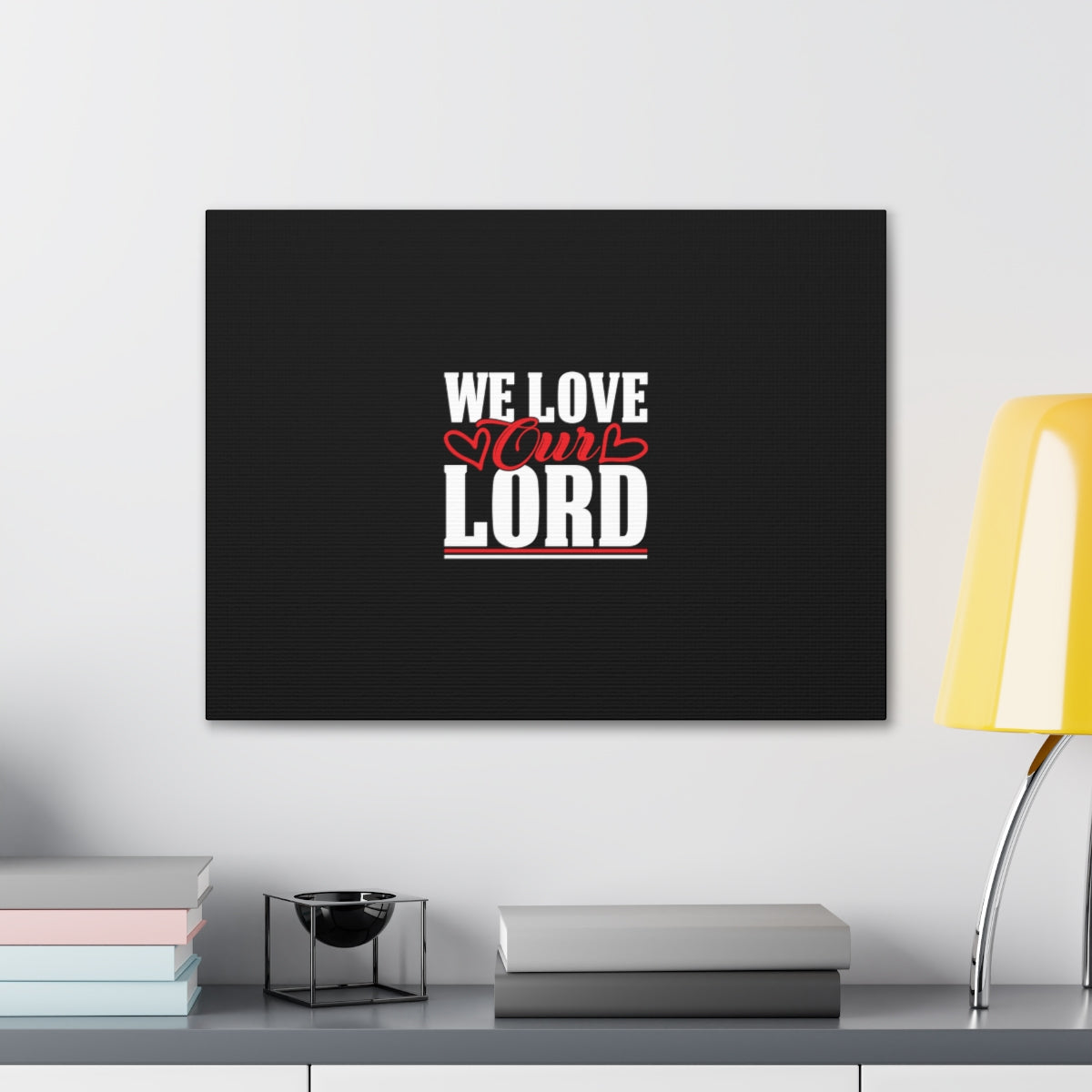 We Love Our Lord Luke 10:27 Black Christian Wall Art Bible Verse Print Ready to Hang Unframed-Express Your Love Gifts