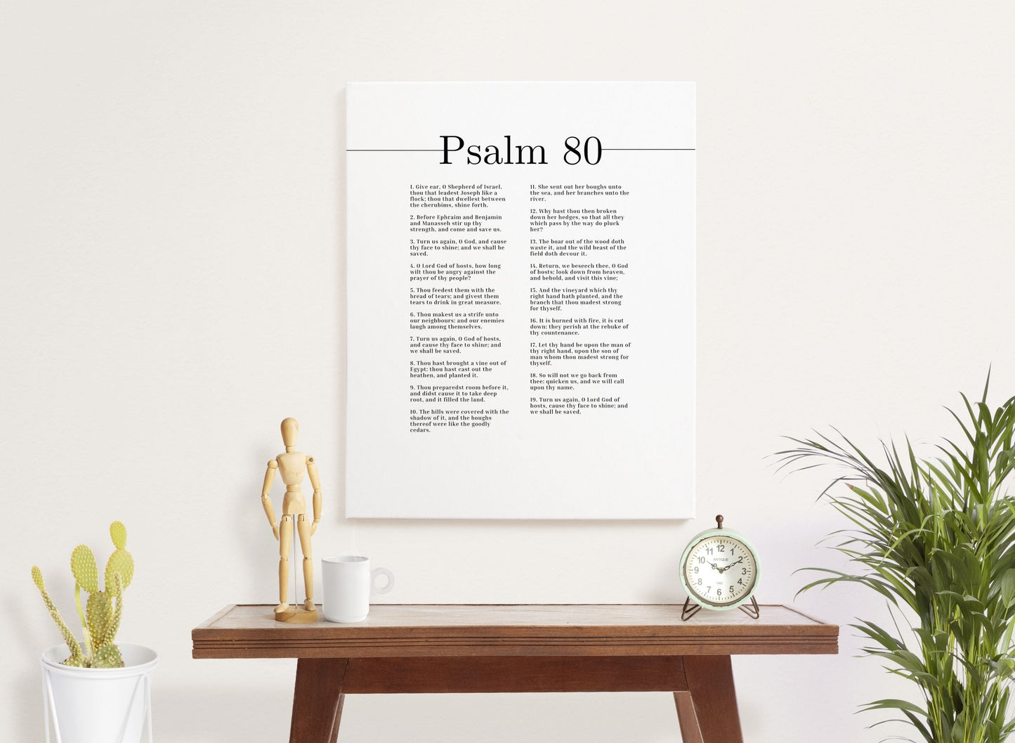 We Shall Be Saved Psalm 80 Bible Verse Canvas Christian Wall Art Ready to Hang Unframed-Express Your Love Gifts