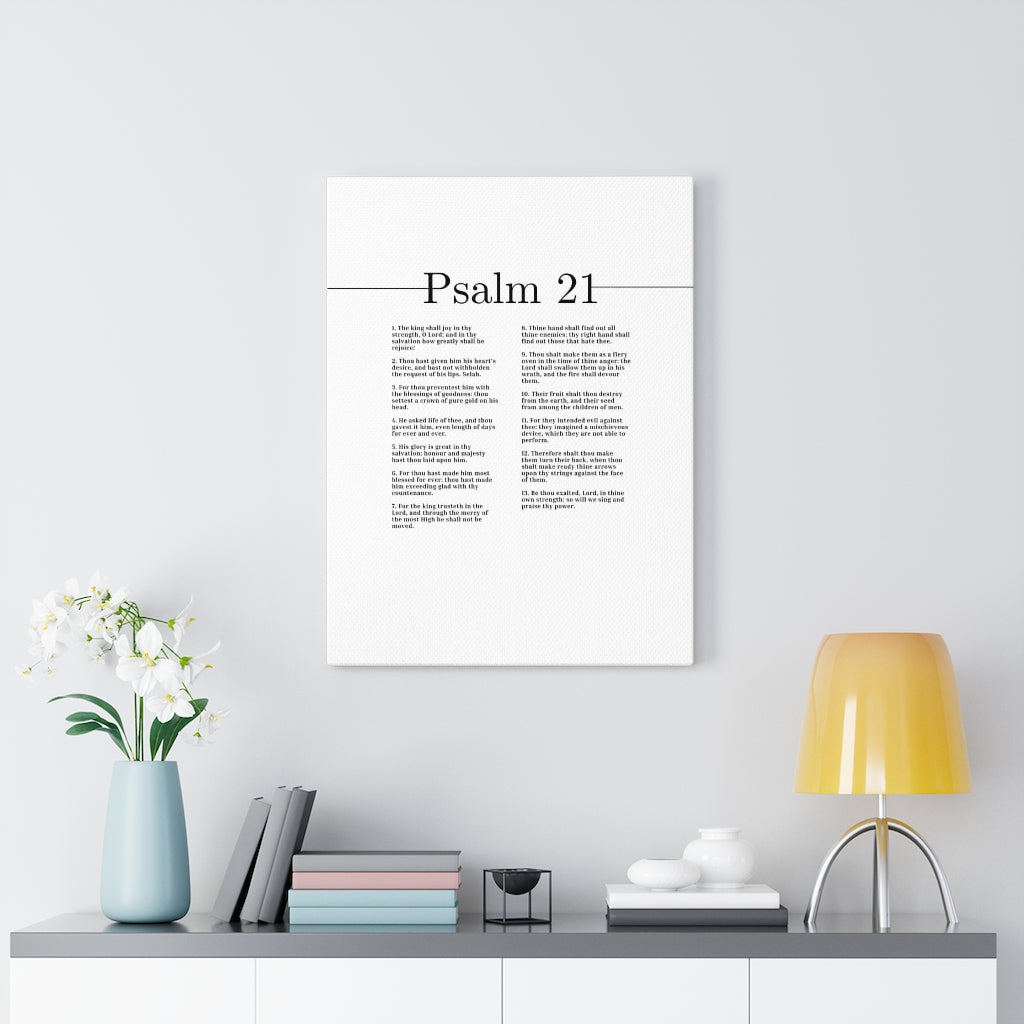 We Sing And Praise Thy Power Psalm 21 Bible Verse Canvas Christian Wall Art Ready to Hang Unframed-Express Your Love Gifts