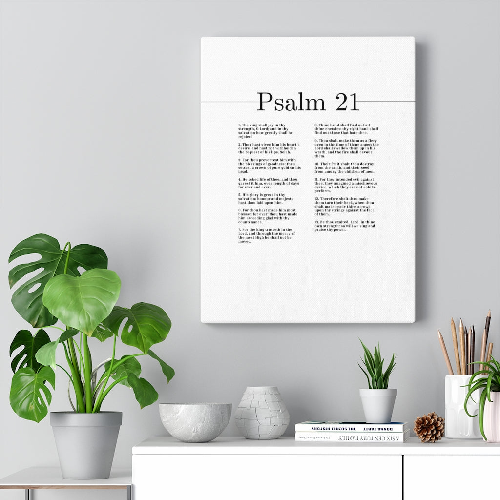 We Sing And Praise Thy Power Psalm 21 Bible Verse Canvas Christian Wall Art Ready to Hang Unframed-Express Your Love Gifts