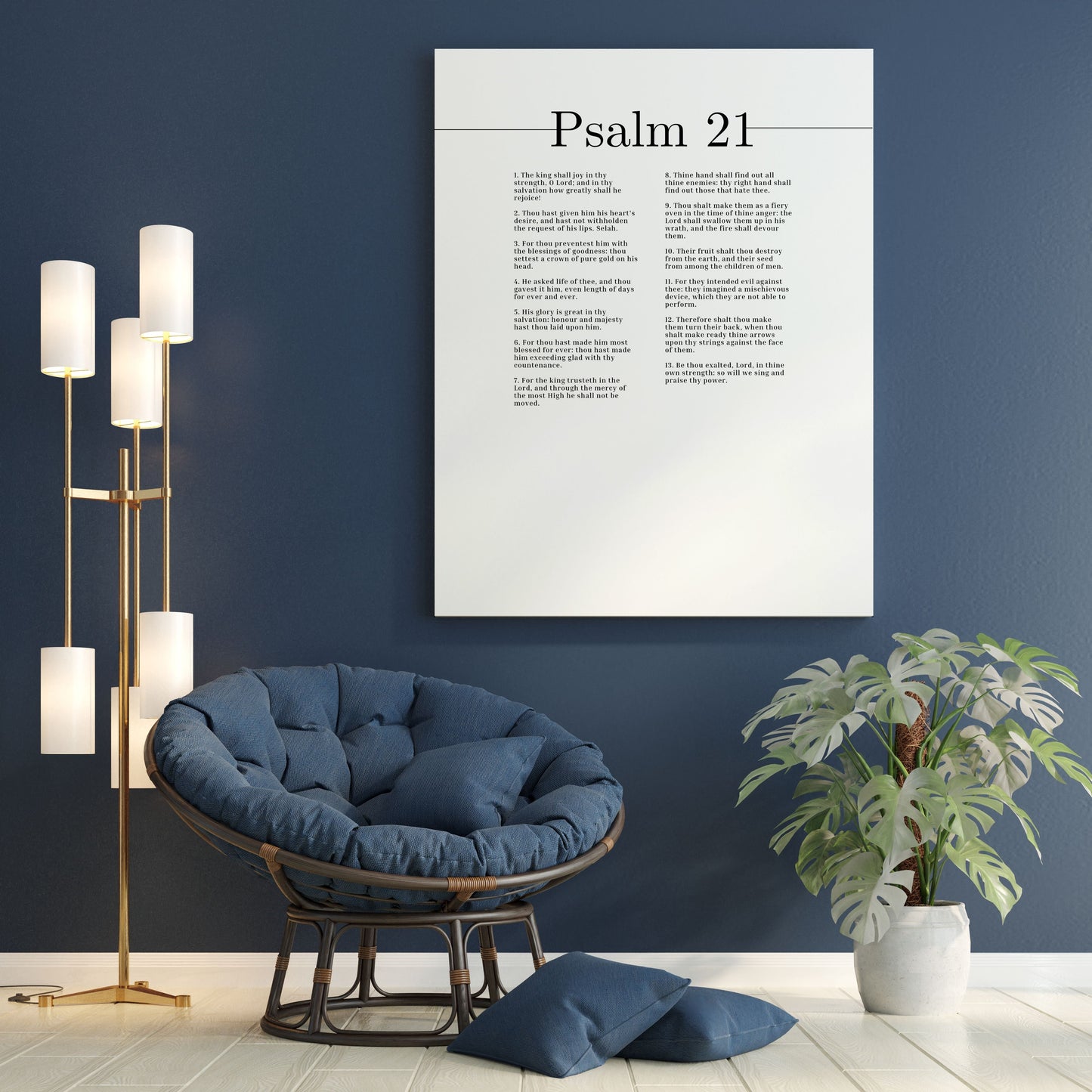 We Sing And Praise Thy Power Psalm 21 Bible Verse Canvas Christian Wall Art Ready to Hang Unframed-Express Your Love Gifts