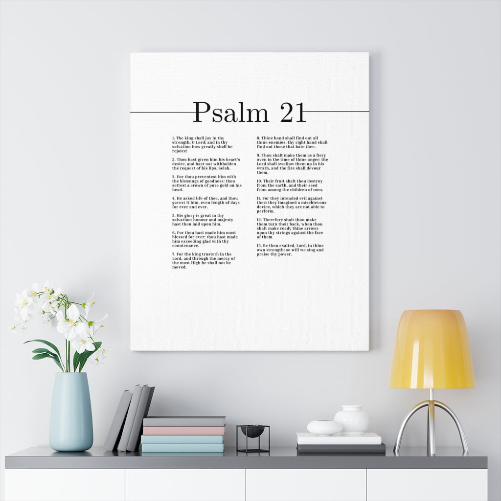 We Sing And Praise Thy Power Psalm 21 Bible Verse Canvas Christian Wall Art Ready to Hang Unframed-Express Your Love Gifts