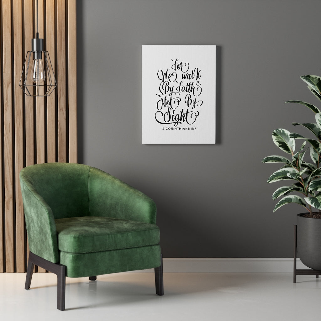 We Walk By Faith 2 Corinthians 5:7 Bible Verse Canvas Christian Wall Art Ready to Hang Unframed-Express Your Love Gifts