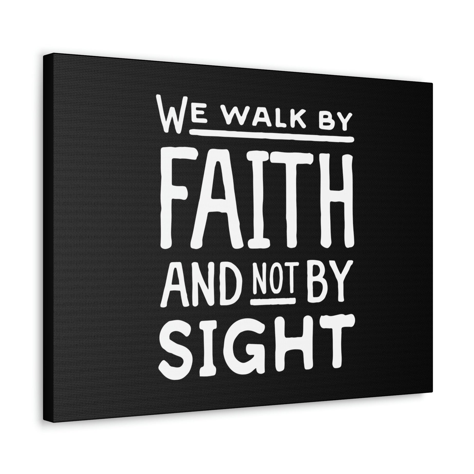 We Walk By Faith 2 Corinthians 5:7 Underlined Black Christian Wall Art Bible Verse Print Ready to Hang Unframed-Express Your Love Gifts
