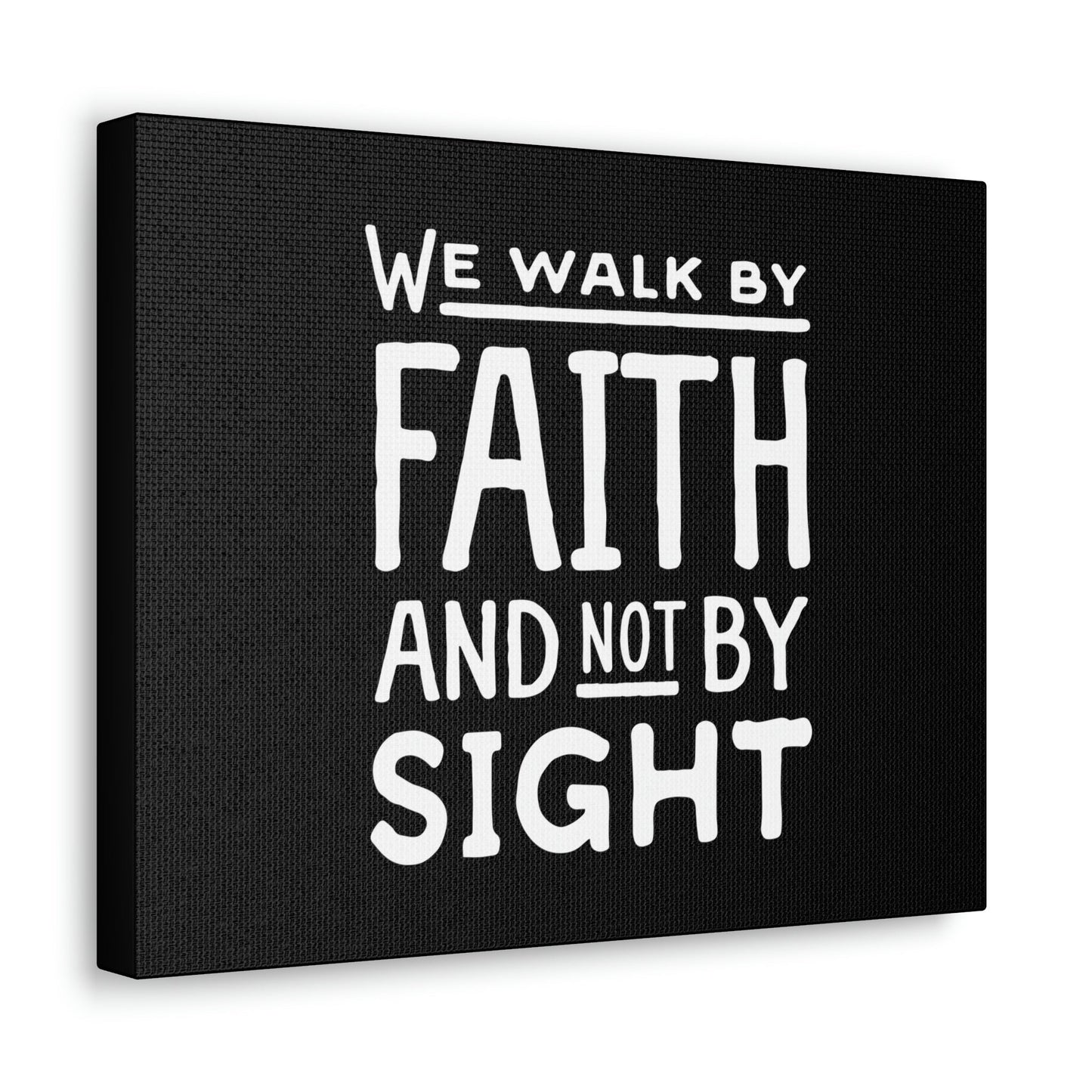 We Walk By Faith 2 Corinthians 5:7 Underlined Black Christian Wall Art Bible Verse Print Ready to Hang Unframed-Express Your Love Gifts