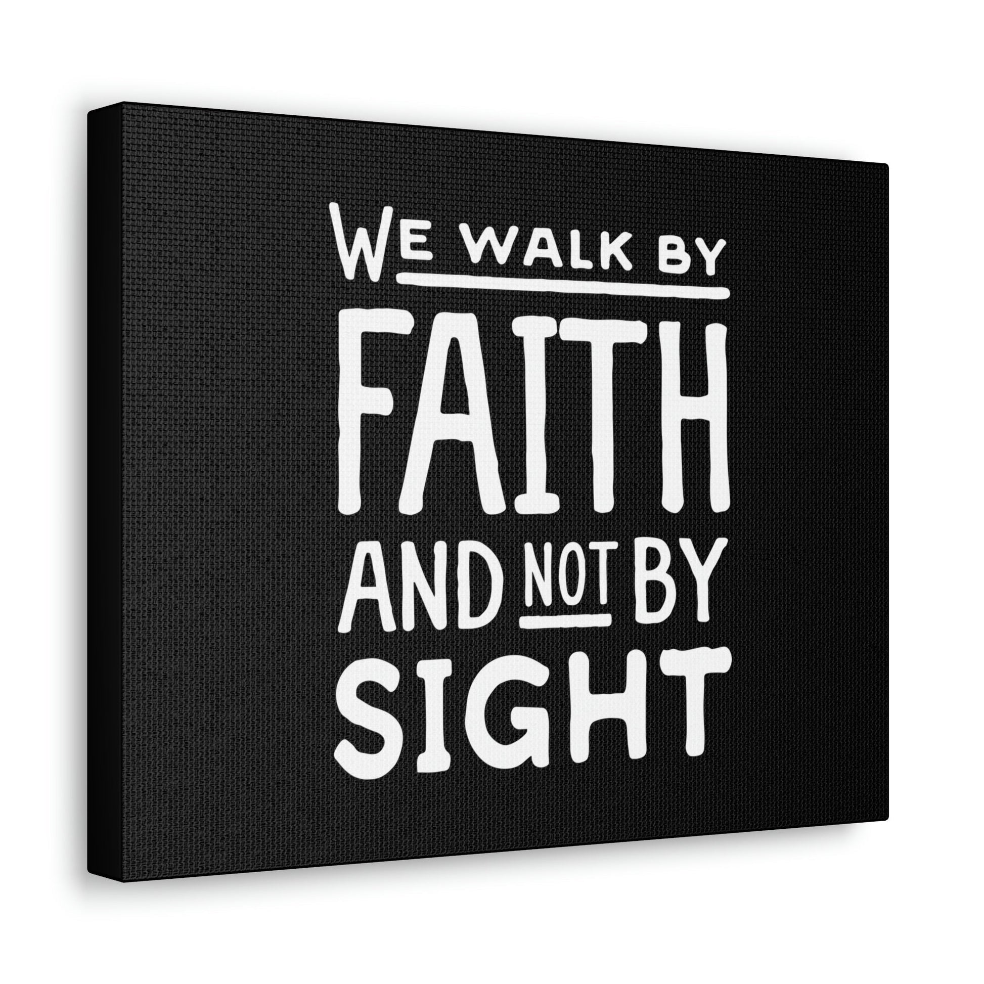 We Walk By Faith 2 Corinthians 5:7 Underlined Black Christian Wall Art Bible Verse Print Ready to Hang Unframed-Express Your Love Gifts