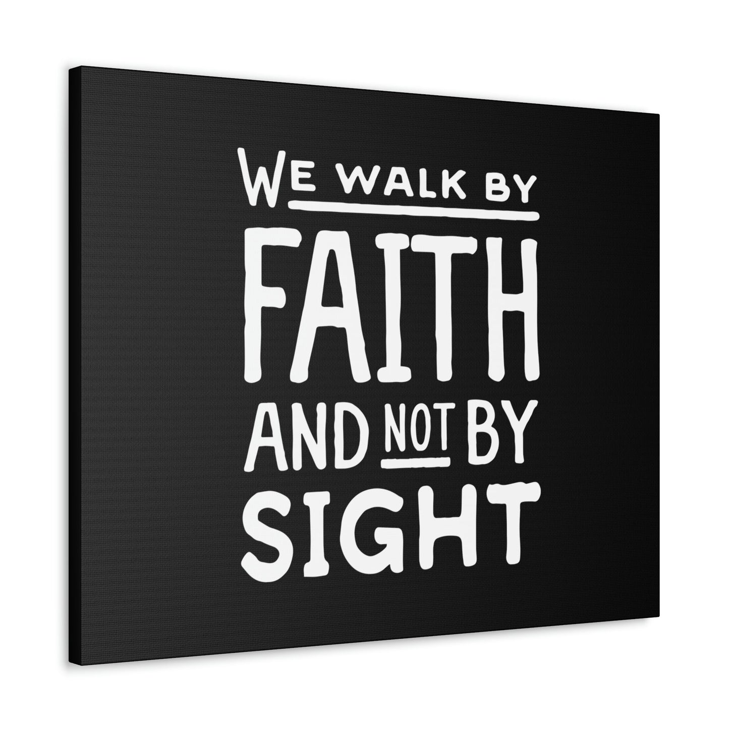 We Walk By Faith 2 Corinthians 5:7 Underlined Black Christian Wall Art Bible Verse Print Ready to Hang Unframed-Express Your Love Gifts