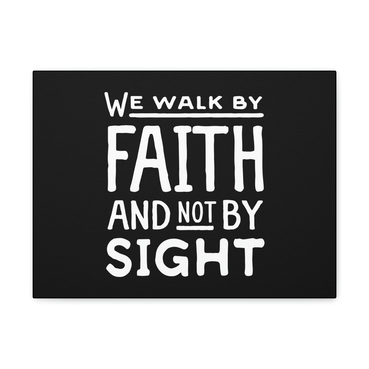 We Walk By Faith 2 Corinthians 5:7 Underlined Black Christian Wall Art Bible Verse Print Ready to Hang Unframed-Express Your Love Gifts
