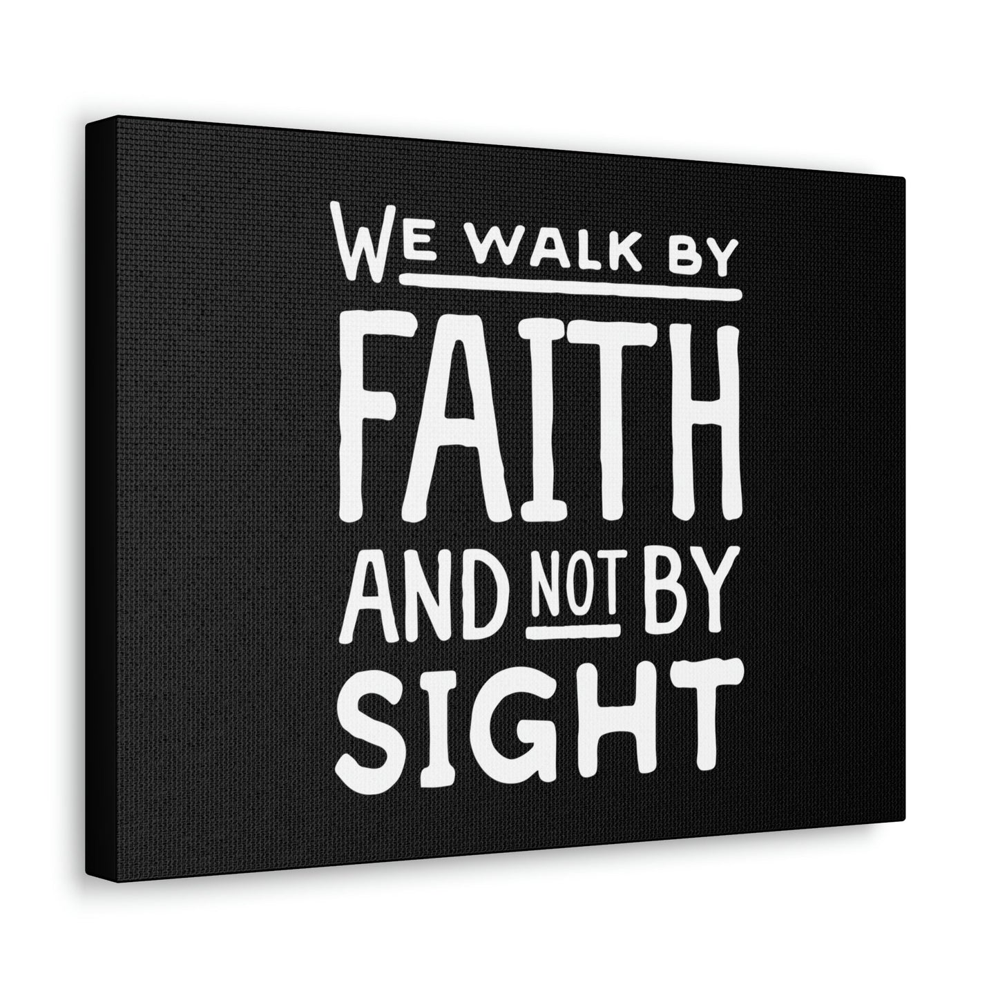 We Walk By Faith 2 Corinthians 5:7 Underlined Black Christian Wall Art Bible Verse Print Ready to Hang Unframed-Express Your Love Gifts