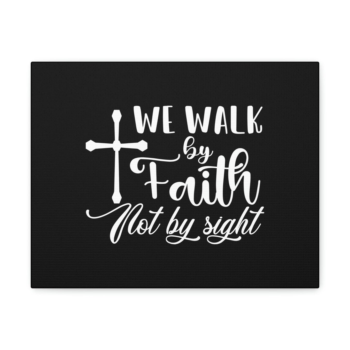 We Walk By Faith Not By Sight 2 Corinthians 5:7 White Cross Christian Wall Art Bible Verse Print Ready to Hang Unframed-Express Your Love Gifts
