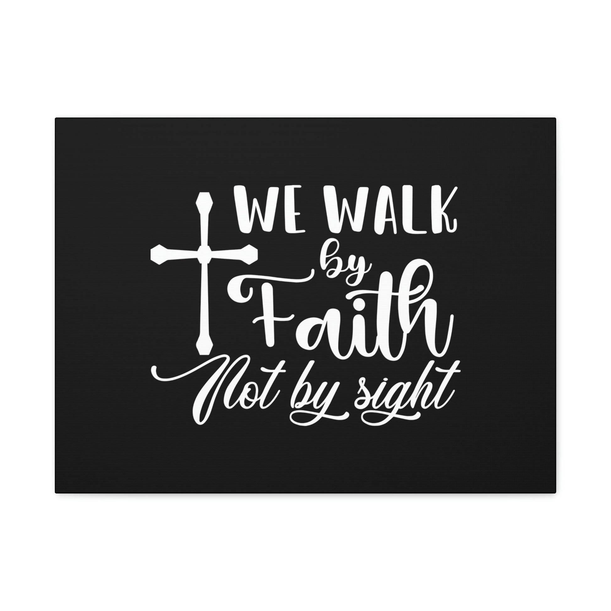 We Walk By Faith Not By Sight 2 Corinthians 5:7 White Cross Christian Wall Art Bible Verse Print Ready to Hang Unframed-Express Your Love Gifts