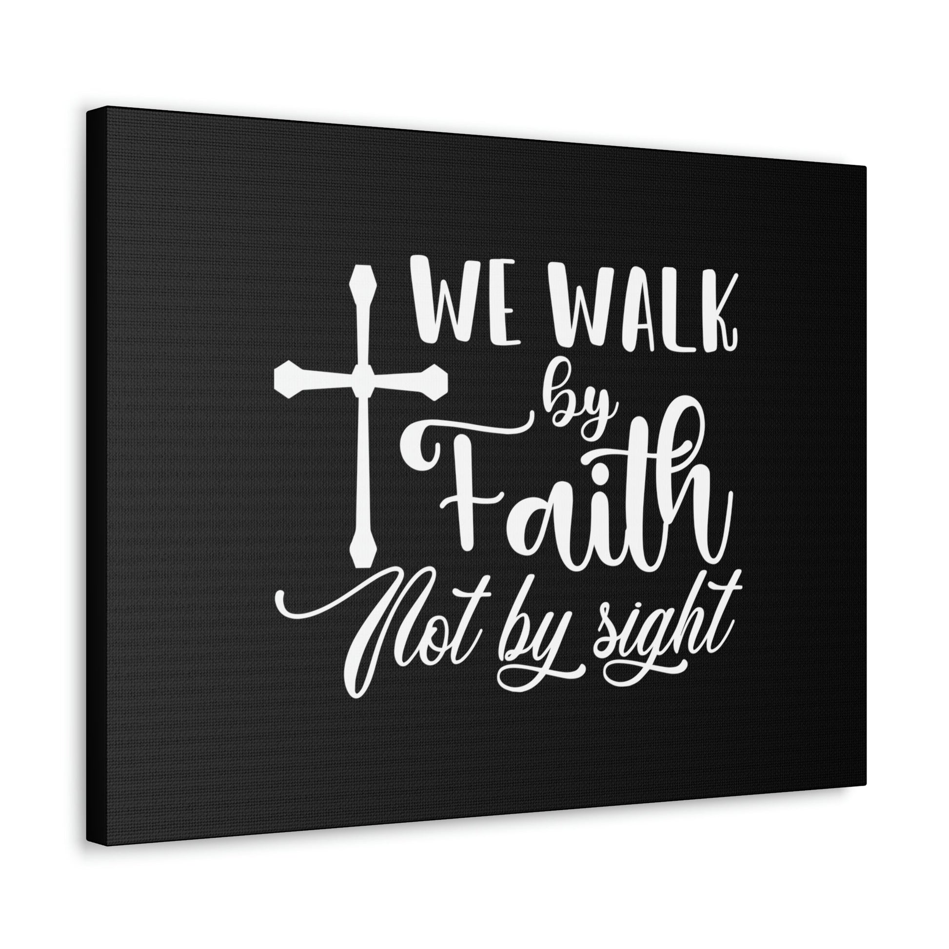 We Walk By Faith Not By Sight 2 Corinthians 5:7 White Cross Christian Wall Art Bible Verse Print Ready to Hang Unframed-Express Your Love Gifts