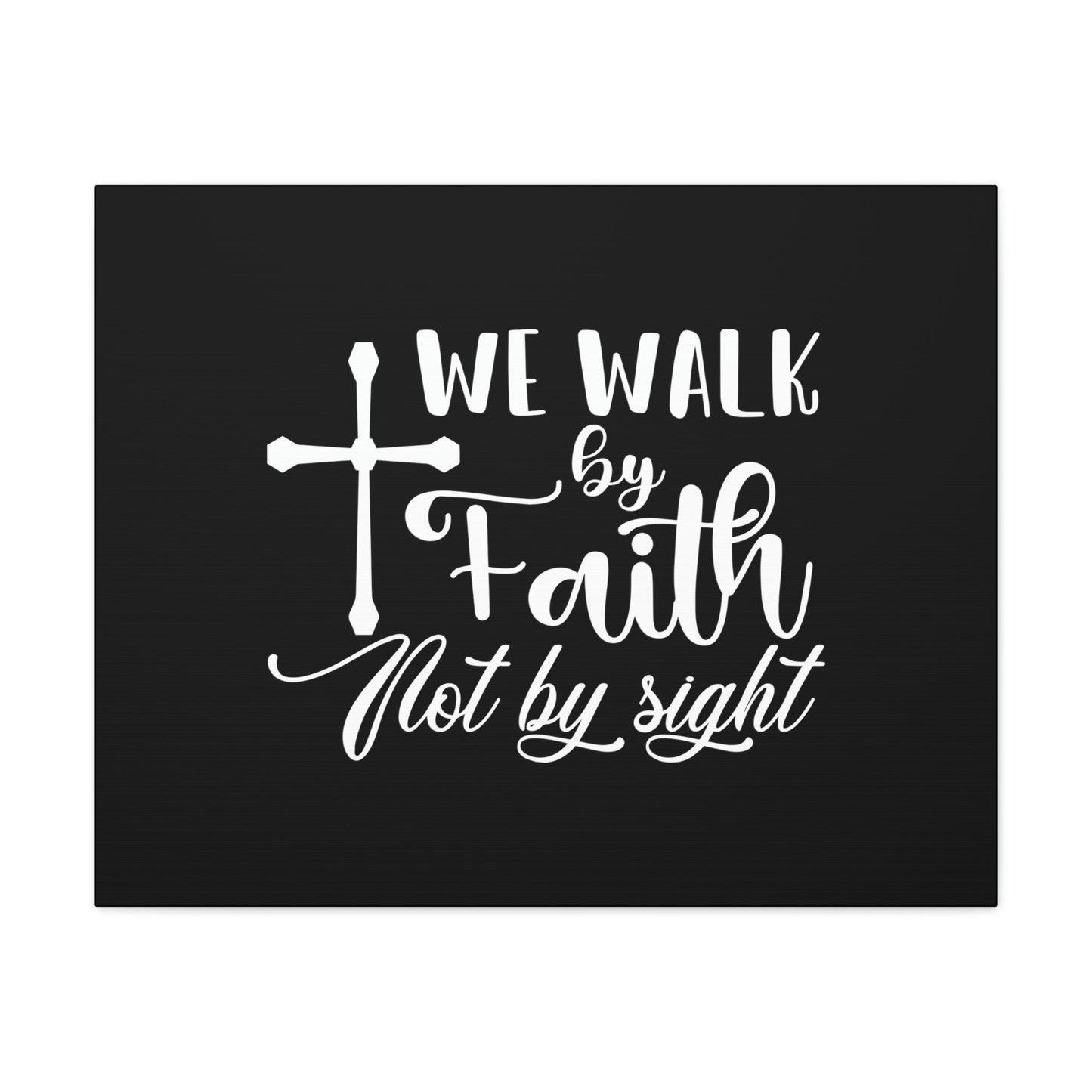 We Walk By Faith Not By Sight 2 Corinthians 5:7 White Cross Christian Wall Art Bible Verse Print Ready to Hang Unframed-Express Your Love Gifts