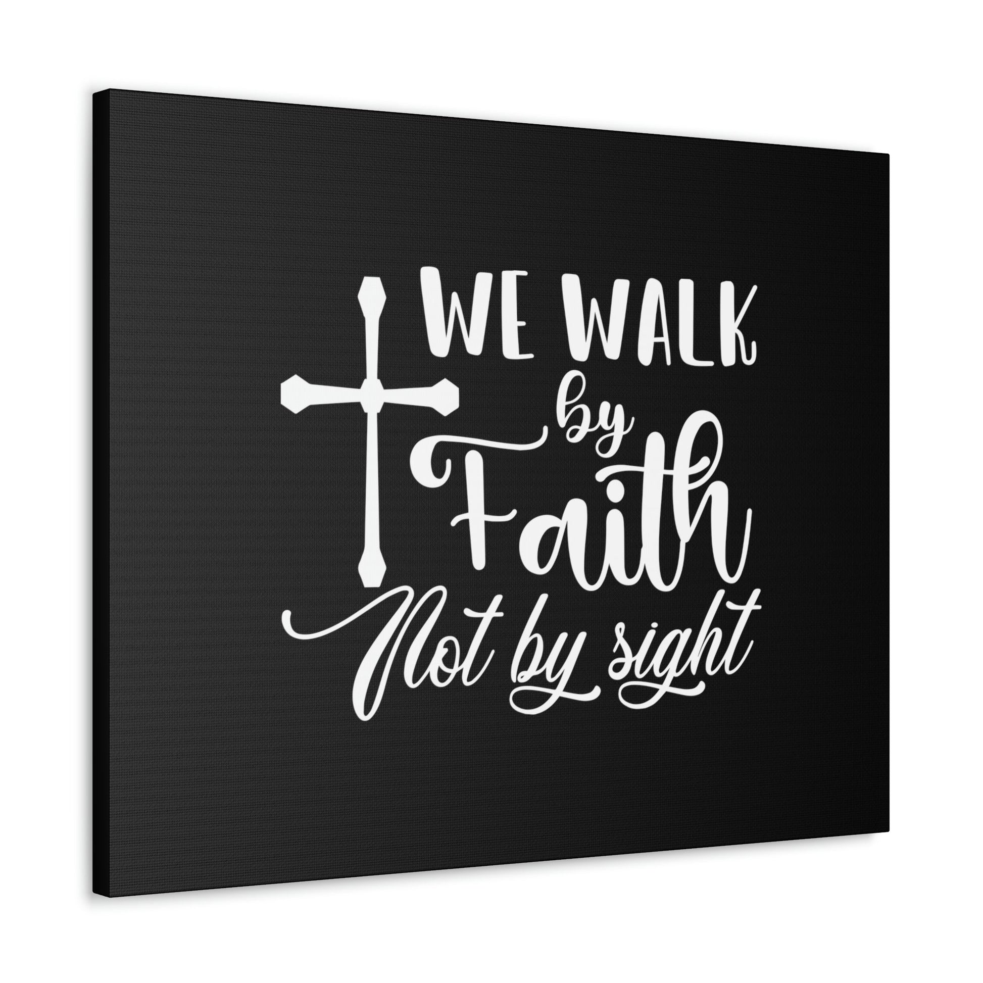 We Walk By Faith Not By Sight 2 Corinthians 5:7 White Cross Christian Wall Art Bible Verse Print Ready to Hang Unframed-Express Your Love Gifts