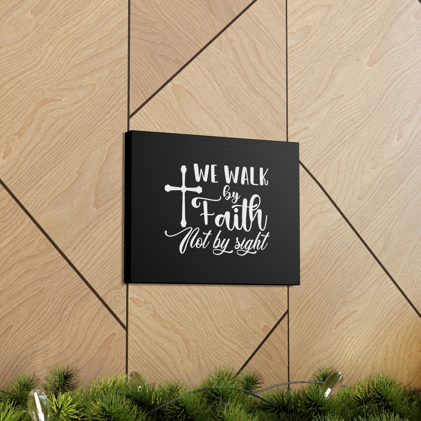 We Walk By Faith Not By Sight 2 Corinthians 5:7 White Cross Christian Wall Art Bible Verse Print Ready to Hang Unframed-Express Your Love Gifts
