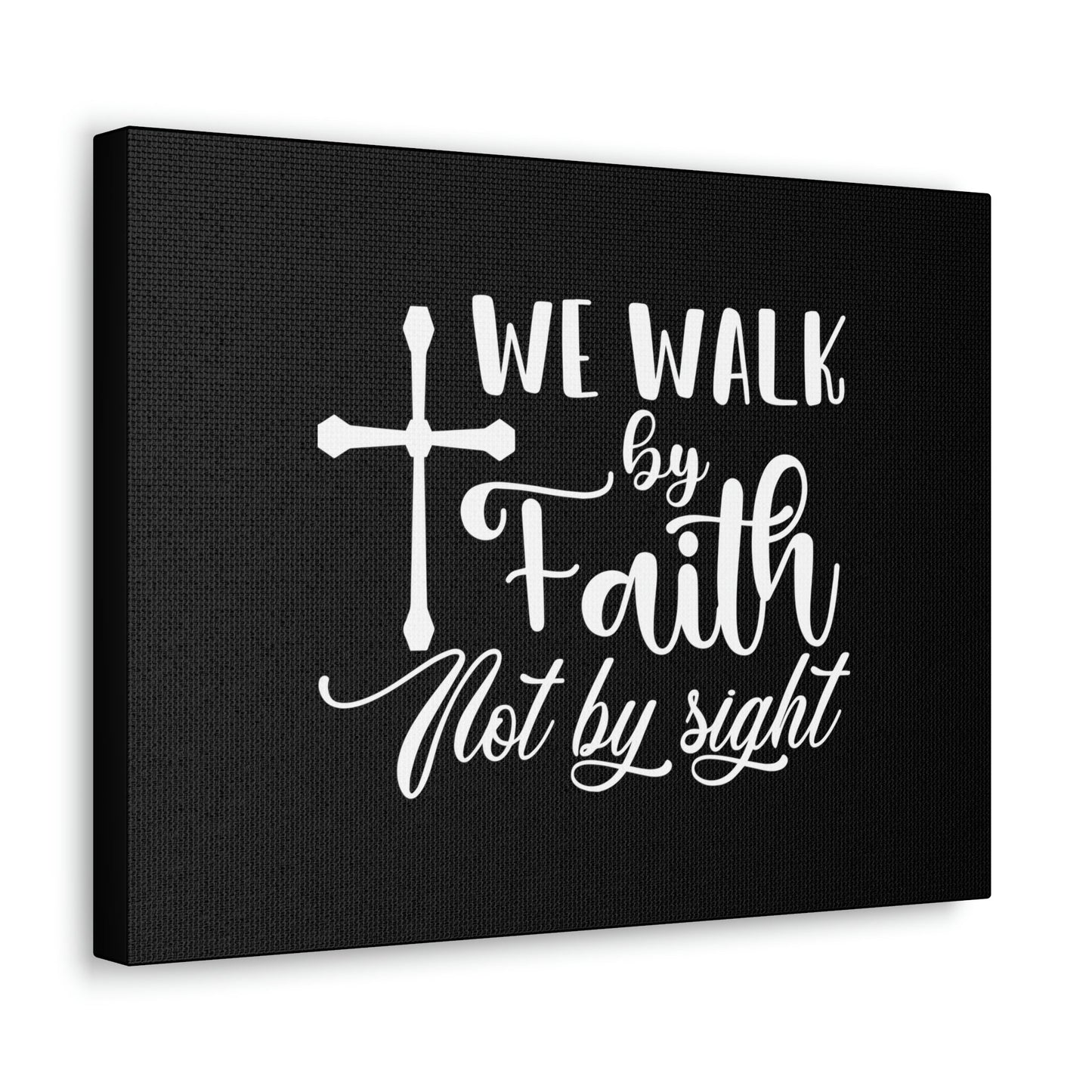 We Walk By Faith Not By Sight 2 Corinthians 5:7 White Cross Christian Wall Art Bible Verse Print Ready to Hang Unframed-Express Your Love Gifts