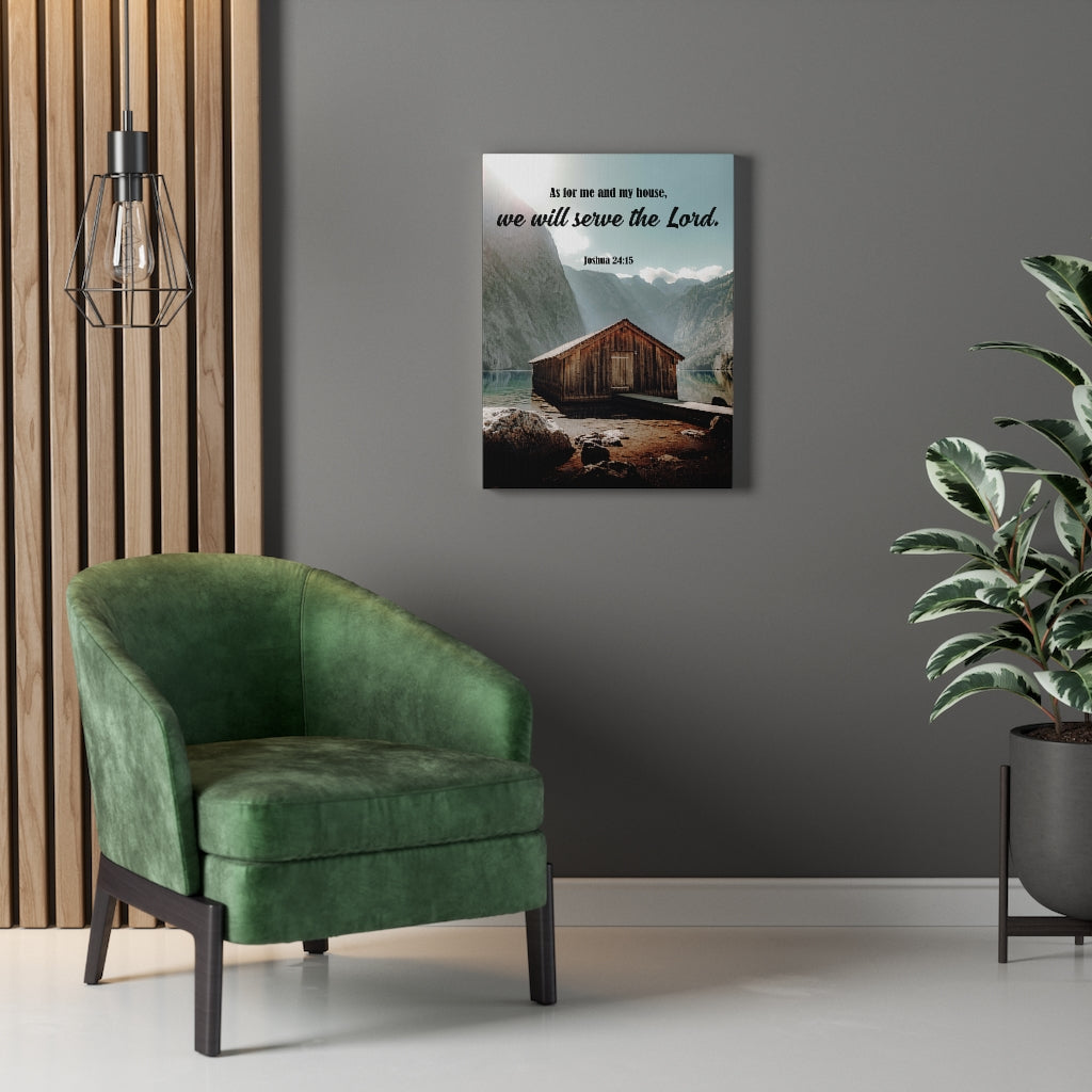 Scripture Walls We Will Serve the Lord Joshua 24:15 Bible Verse Canvas Christian Wall Art Ready to Hang Unframed-Express Your Love Gifts