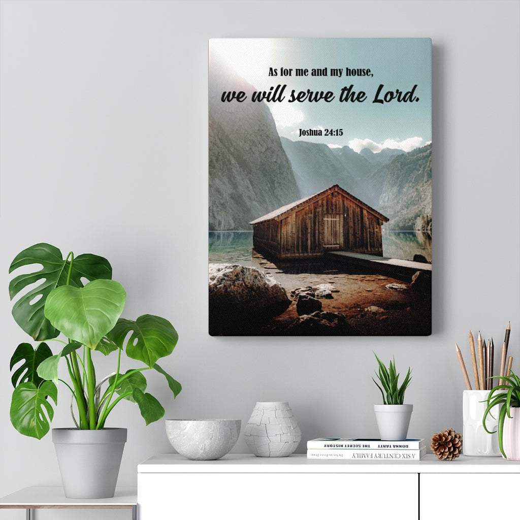 Scripture Walls We Will Serve the Lord Joshua 24:15 Bible Verse Canvas Christian Wall Art Ready to Hang Unframed-Express Your Love Gifts