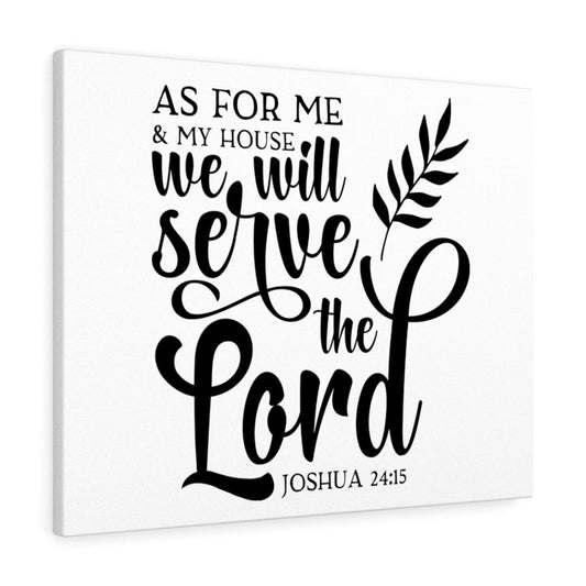 We Will Serve The Lord Joshua 24:15 White Bible Verse Canvas Christian Wall Art Ready to Hang Unframed-Express Your Love Gifts
