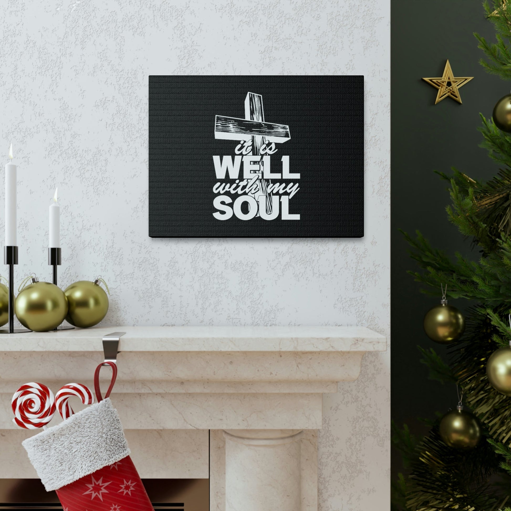 Well With My Soul Psalm 42:7 Cross Christian Wall Art Bible Verse Print Ready to Hang Unframed-Express Your Love Gifts