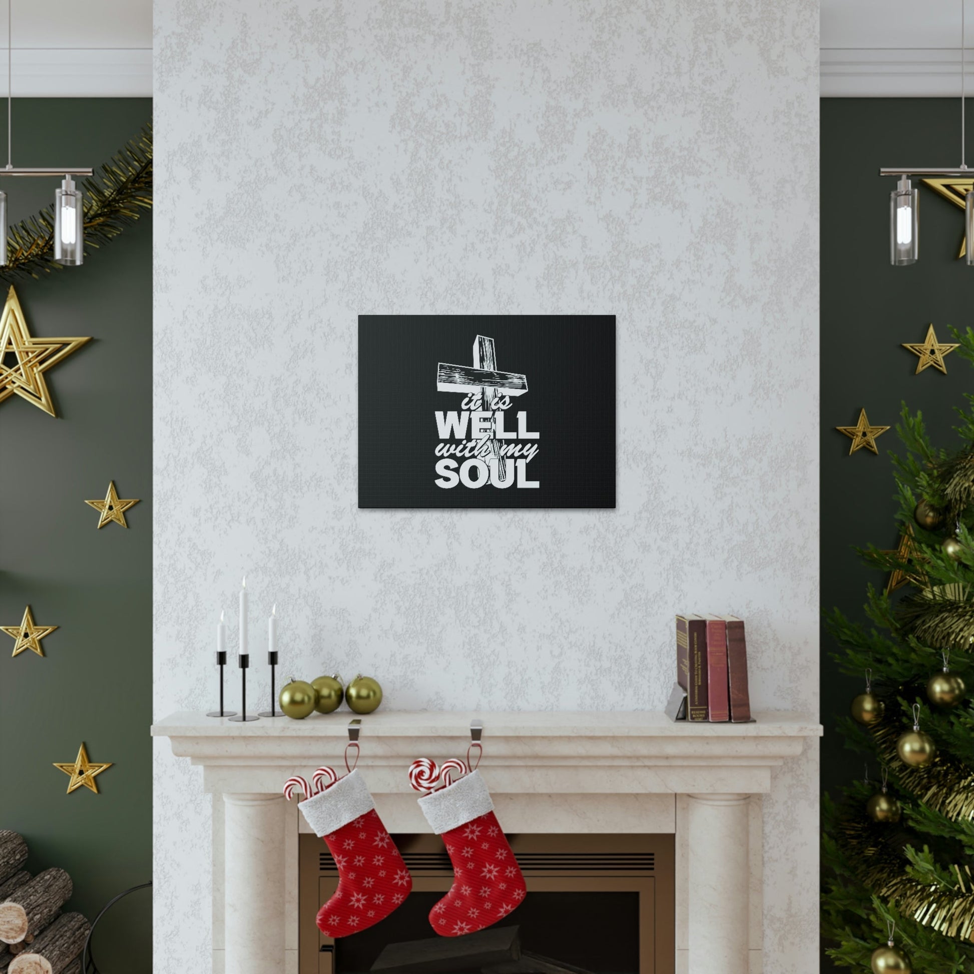 Well With My Soul Psalm 42:7 Cross Christian Wall Art Bible Verse Print Ready to Hang Unframed-Express Your Love Gifts