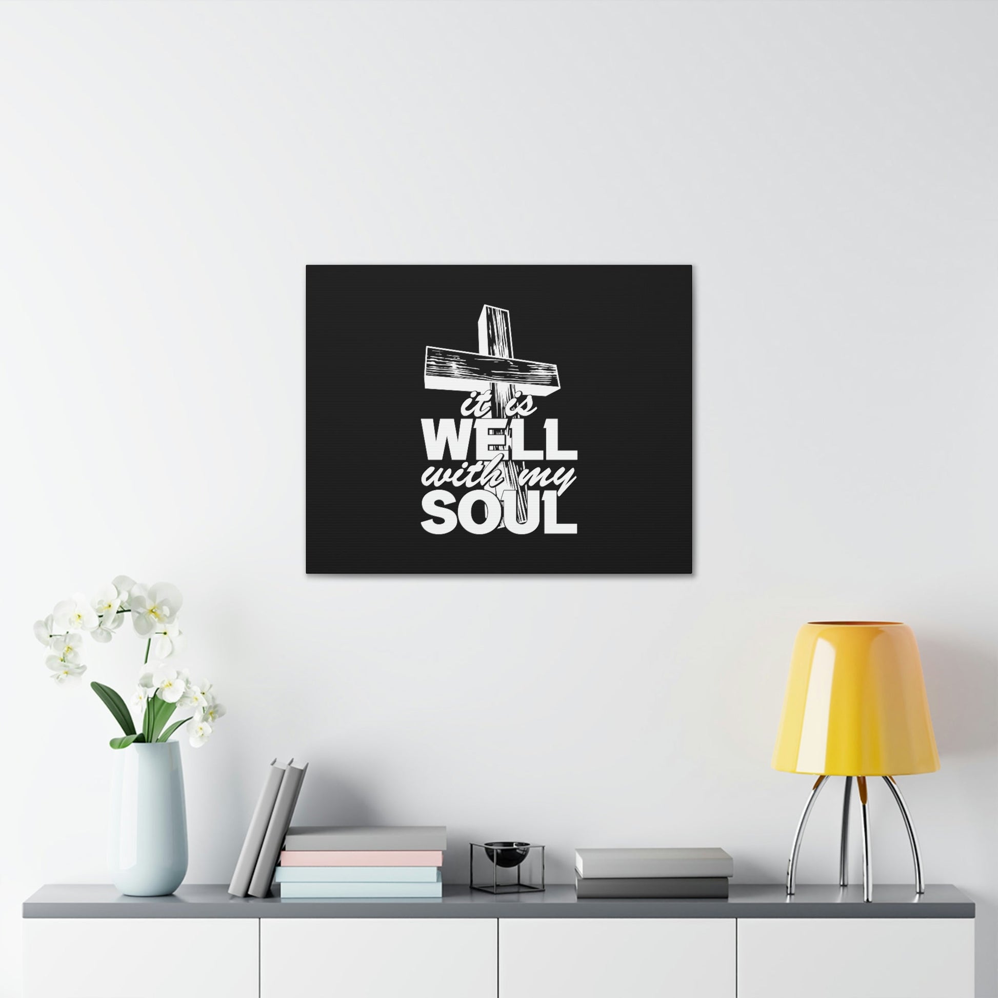 Well With My Soul Psalm 42:7 Cross Christian Wall Art Bible Verse Print Ready to Hang Unframed-Express Your Love Gifts