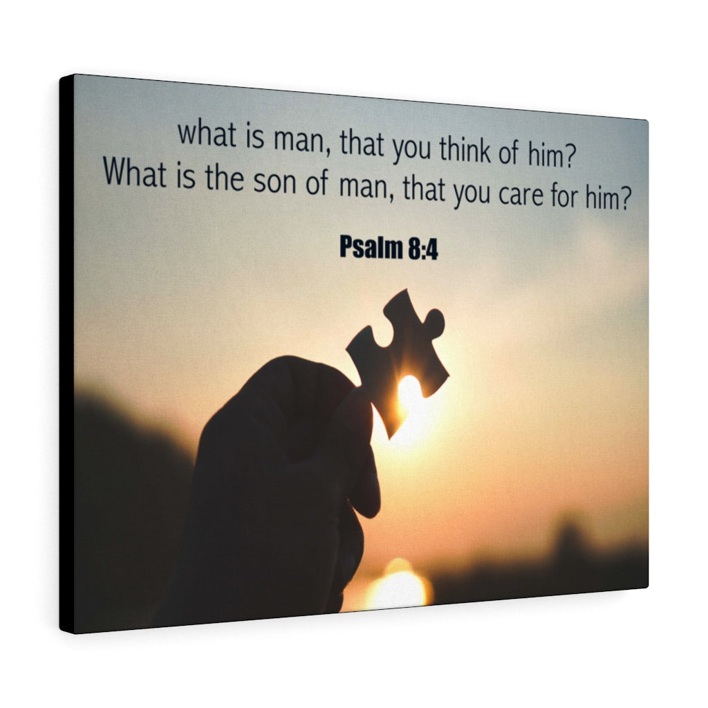 What is Man Psalm 8:4 Bible Verse Canvas Christian Wall Art Ready to Hang Unframed-Express Your Love Gifts
