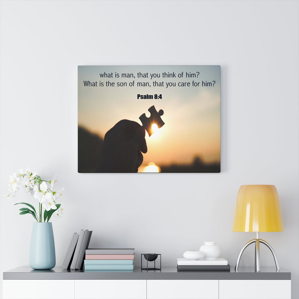 Scripture Walls What is Man Psalm 8:4 Bible Verse Canvas Christian Wall Art Ready to Hang Unframed-Express Your Love Gifts