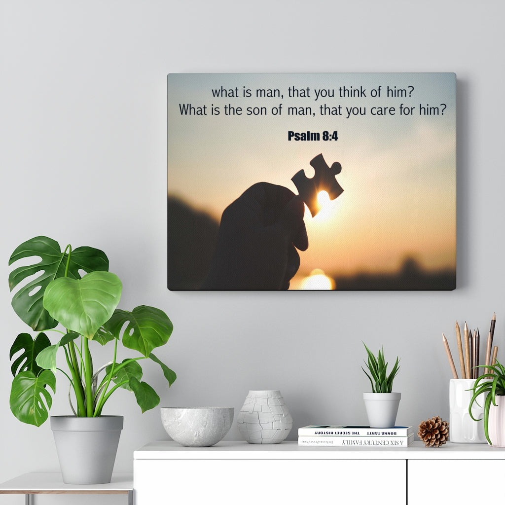 Scripture Walls What is Man Psalm 8:4 Bible Verse Canvas Christian Wall Art Ready to Hang Unframed-Express Your Love Gifts