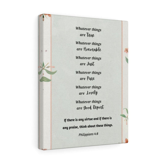Whatever Things Are True Philippians 4:8 Bible Verse Canvas Christian Wall Art Ready to Hang Unframed-Express Your Love Gifts