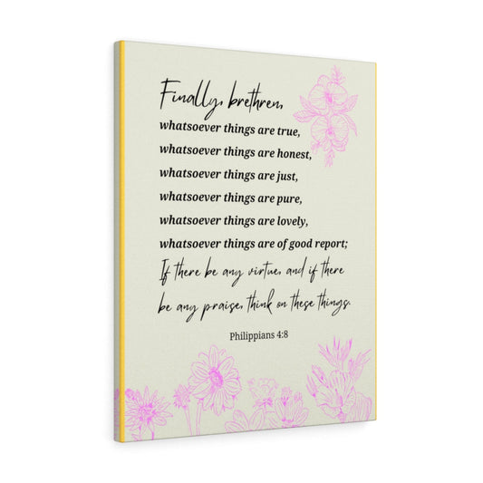Whatsoever Things Are Philippians 4:8 Bible Verse Canvas Christian Wall Art Ready to Hang Unframed-Express Your Love Gifts