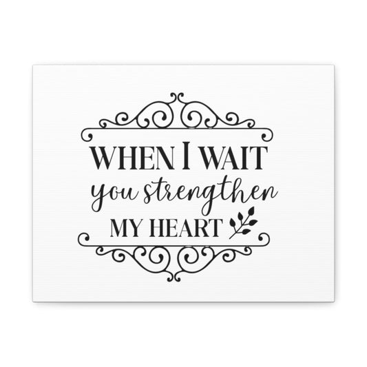 When I Wait Psalm 27:14 Christian Wall Art Print Ready to Hang Unframed-Express Your Love Gifts