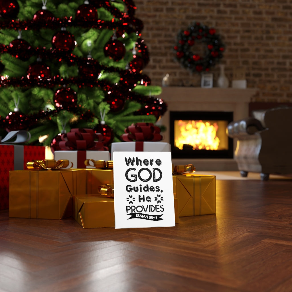 Where God Guides He Provides Isaiah 58:11 Bible Verse Canvas Christian Wall Art Ready to Hang Unframed-Express Your Love Gifts