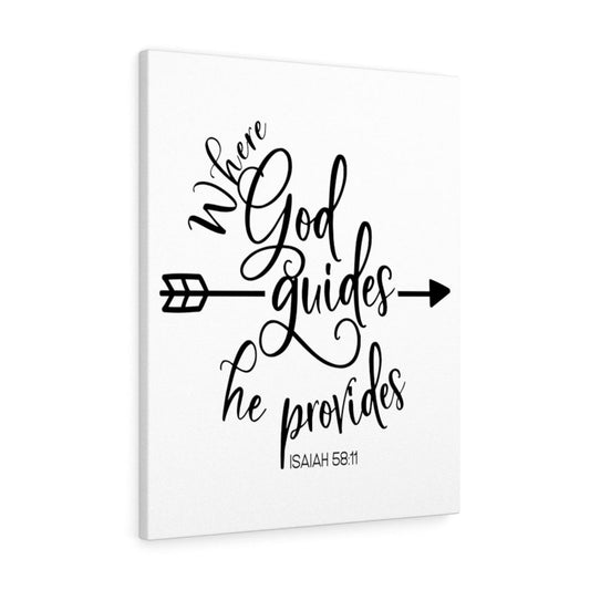 Where God Guides Isaiah 58:11 Bible Verse Canvas Christian Wall Art Ready to Hang Unframed-Express Your Love Gifts