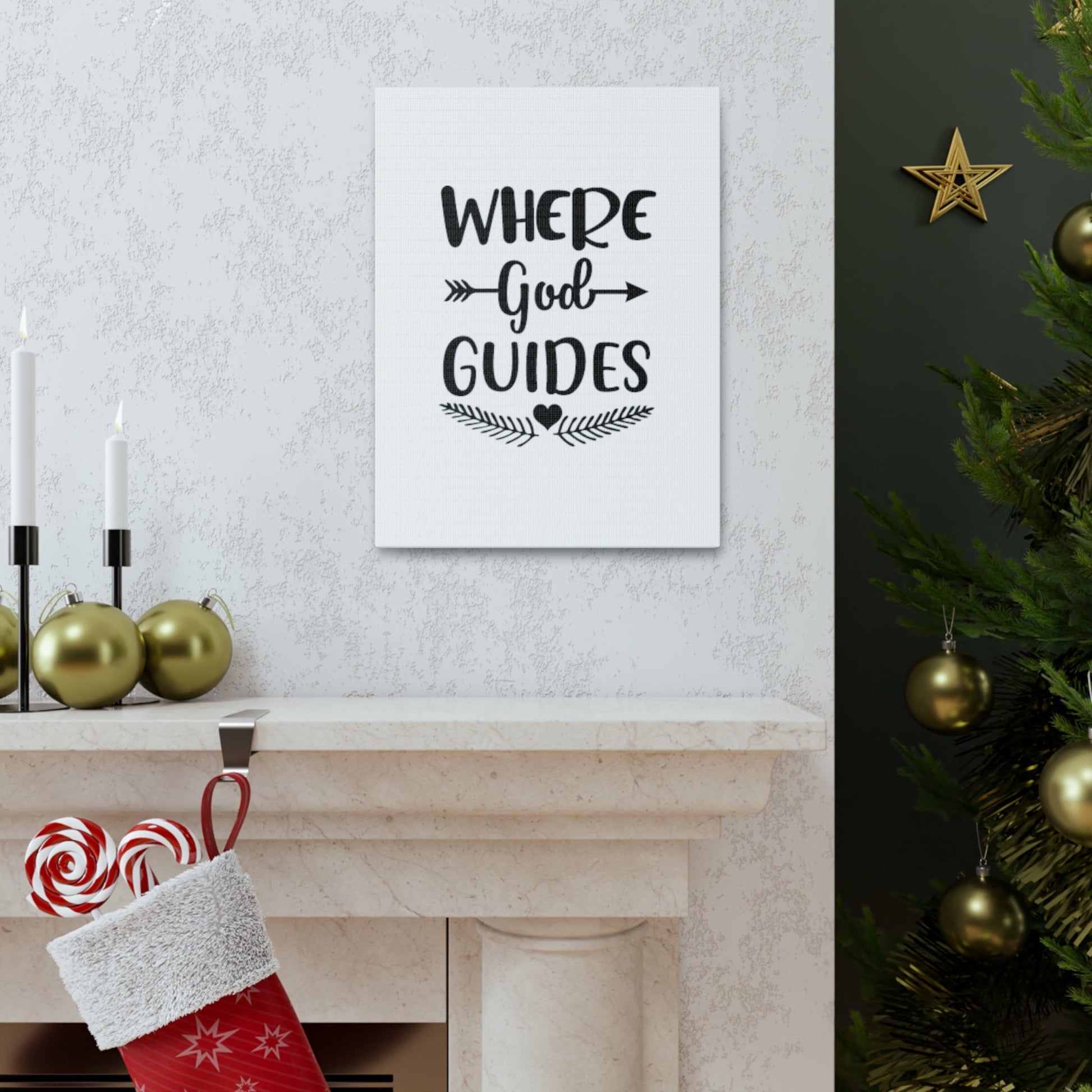 Where God Guides Isaiah 58:11 Christian Wall Art Bible Verse Print Ready to Hang Unframed-Express Your Love Gifts