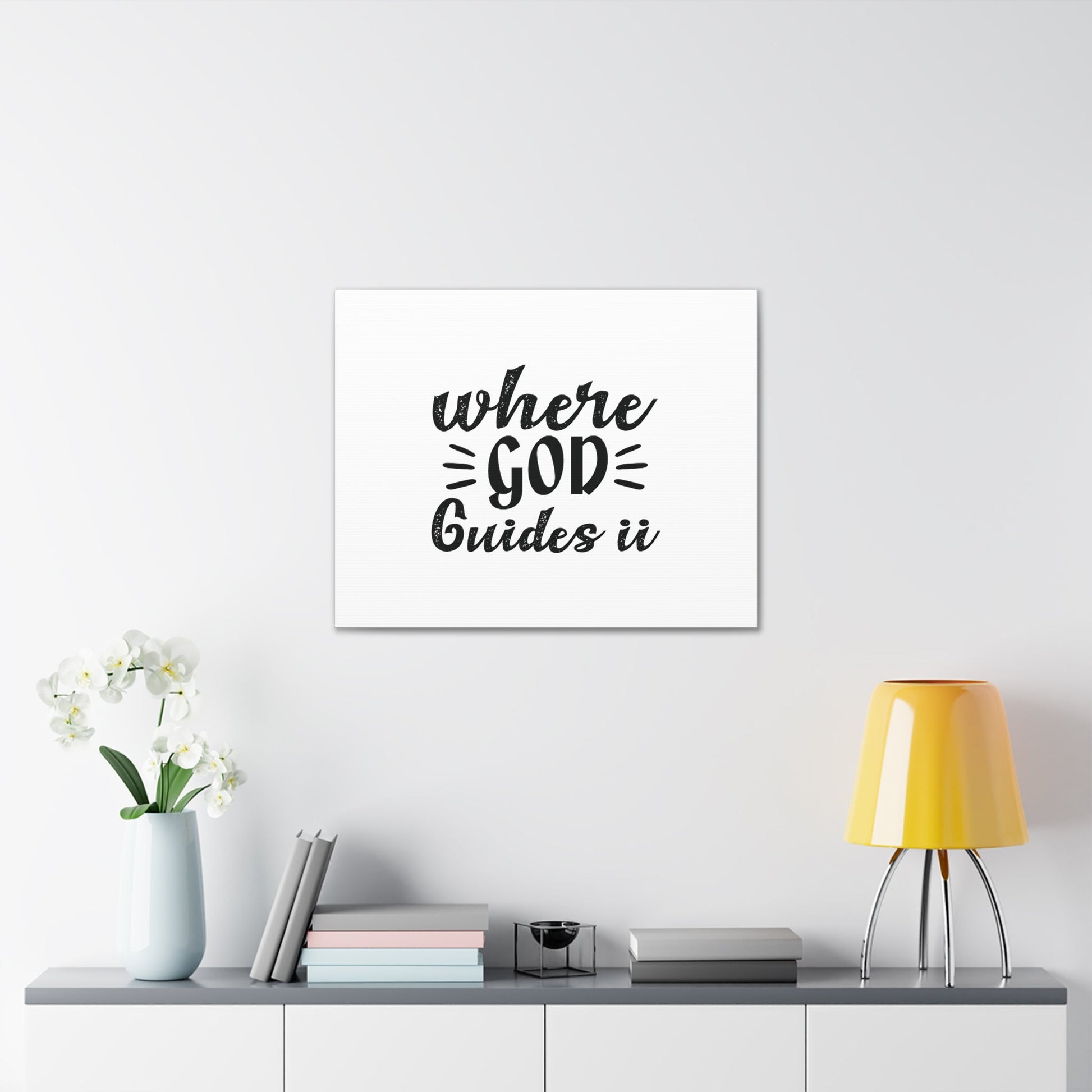 Where God Guides It Psalm 119:105 Christian Wall Art Bible Verse Print Ready to Hang Unframed-Express Your Love Gifts