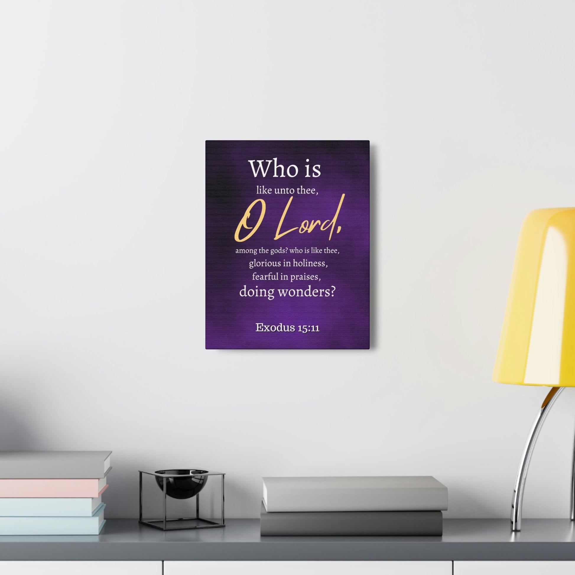 Scripture Walls Who Is Like You Lord? Exodus 15:12 Bible Verse Canvas Christian Wall Art Ready to Hang Unframed-Express Your Love Gifts