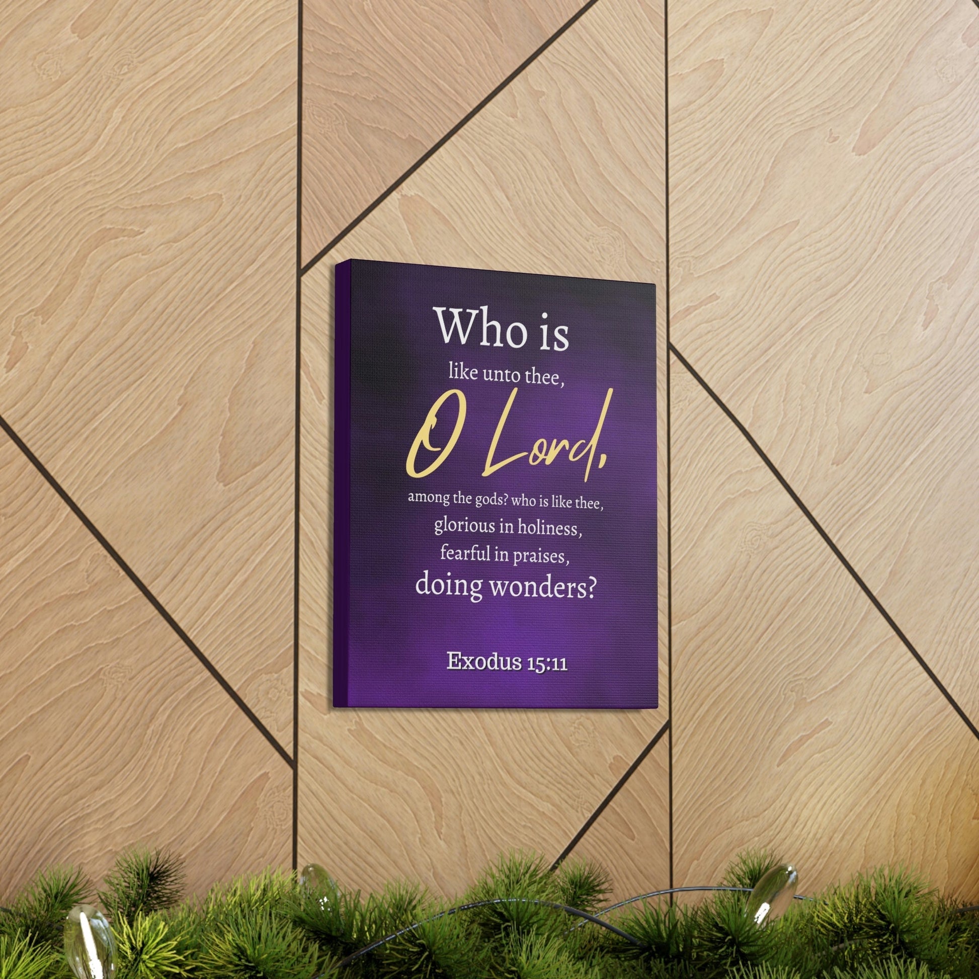 Scripture Walls Who Is Like You Lord? Exodus 15:12 Bible Verse Canvas Christian Wall Art Ready to Hang Unframed-Express Your Love Gifts